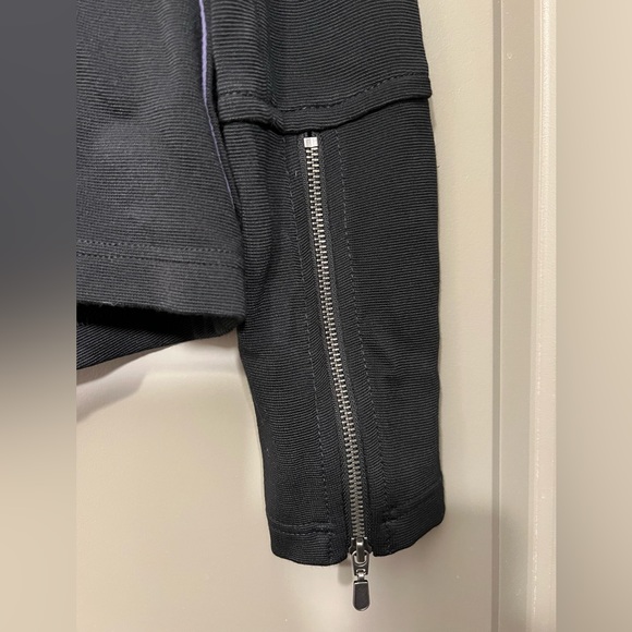 NWT Anthropologie Sylvia Knit Moto Blazer in Black | Size Small Petite - Picture 5 of 7